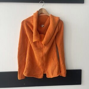 Vintage Petro Zillia Merino Wool Funky Chucky Knit Cardigan Sweater. M. Full Zip